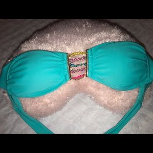 Women's Xhilaration Teal Green Bikini Top Size M
